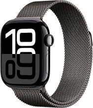 Apple Watch Series 10 42mm Jet Black Titanium Case with Milanese Loop, Slate Apple Watch Series 10 42mm Jet Black Titanium Case with Milanese Loop, Slate