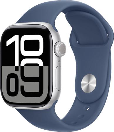 Apple Watch Series 10 42mm Silver Aluminum Case with Sport Band, Denim Apple Watch Series 10 42mm Silver Aluminum Case with Sport Band, Denim